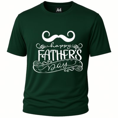 Happy Father's Day Dad Mustache Cooling Performance Crew T-Shirt