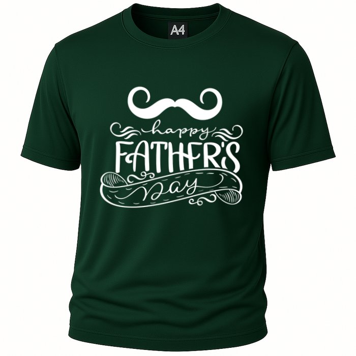 Happy Father's Day Dad Mustache Cooling Performance Crew T-Shirt
