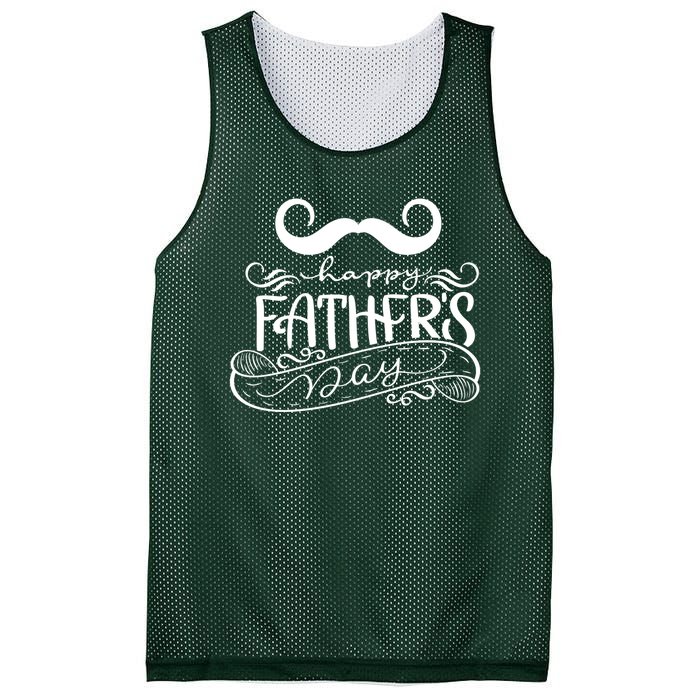 Happy Father's Day Dad Mustache Mesh Reversible Basketball Jersey Tank