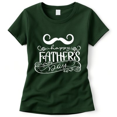 Happy Father's Day Dad Mustache Womens T-Shirt