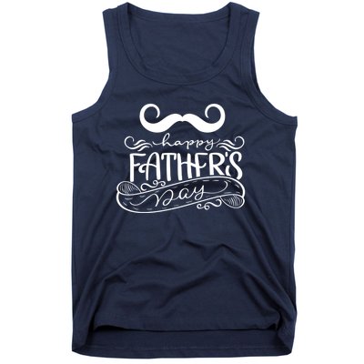 Happy Father's Day Dad Mustache Tank Top