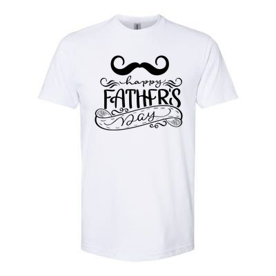 Happy Father's Day Dad Mustache Softstyle CVC T-Shirt