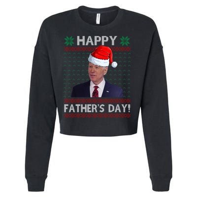Happy Father's Day Funny Joe Biden Christmas Cropped Pullover Crew