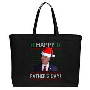 Happy Father's Day Funny Joe Biden Christmas Cotton Canvas Jumbo Tote