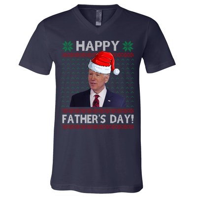 Happy Father's Day Funny Joe Biden Christmas V-Neck T-Shirt