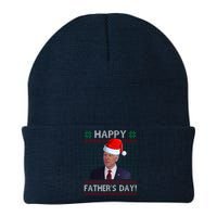 Happy Father's Day Funny Joe Biden Christmas Knit Cap Winter Beanie