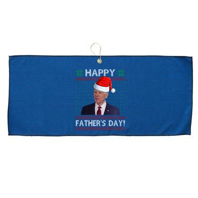 Happy Father's Day Funny Joe Biden Christmas Large Microfiber Waffle Golf Towel