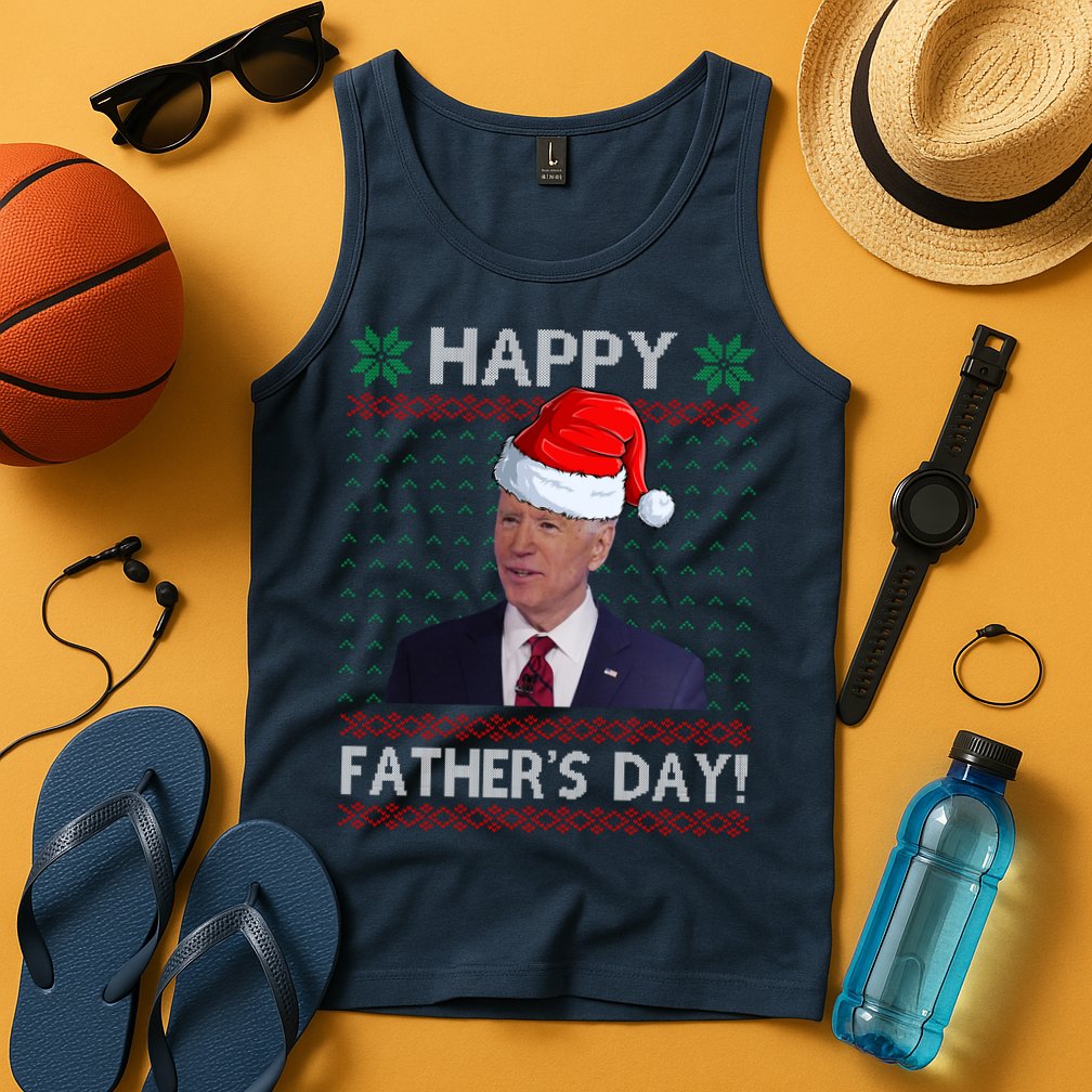 Happy Father's Day Funny Joe Biden Christmas Tank Top
