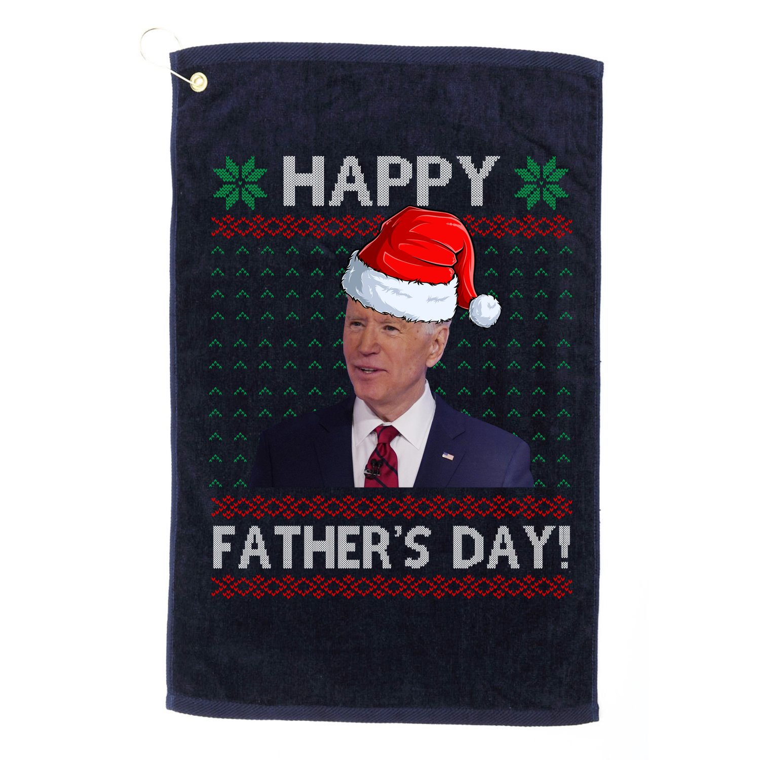 Happy Father's Day Funny Joe Biden Christmas Golf Towel