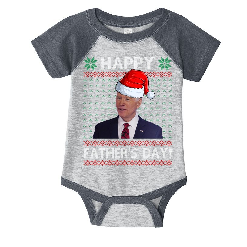 Happy Father's Day Funny Joe Biden Christmas Infant Baby Jersey Bodysuit