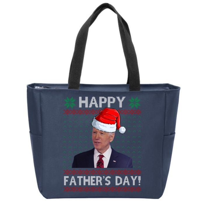 Happy Father's Day Funny Joe Biden Christmas Zip Tote Bag