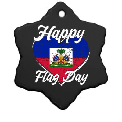 Happy Flag Day 1804 Haiti Haitian Independence Ceramic Star Ornament