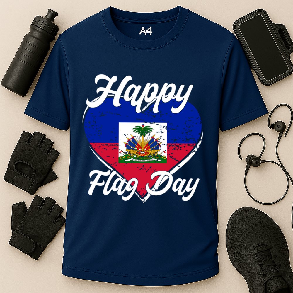 Happy Flag Day 1804 Haiti Haitian Independence Cooling Performance Crew T-Shirt