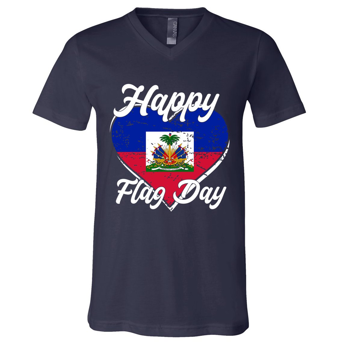 Happy Flag Day 1804 Haiti Haitian Independence V-Neck T-Shirt
