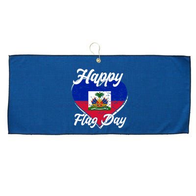 Happy Flag Day 1804 Haiti Haitian Independence Large Microfiber Waffle Golf Towel