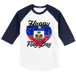 Happy Flag Day 1804 Haiti Haitian Independence Baseball Sleeve Shirt