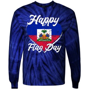 Happy Flag Day 1804 Haiti Haitian Independence Tie-Dye Long Sleeve Shirt