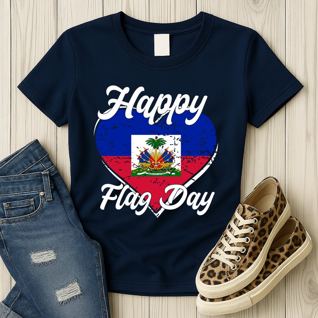 Happy Flag Day 1804 Haiti Haitian Independence Womens T-Shirt