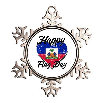 Happy Flag Day 1804 Haiti Haitian Independence Metallic Star Ornament