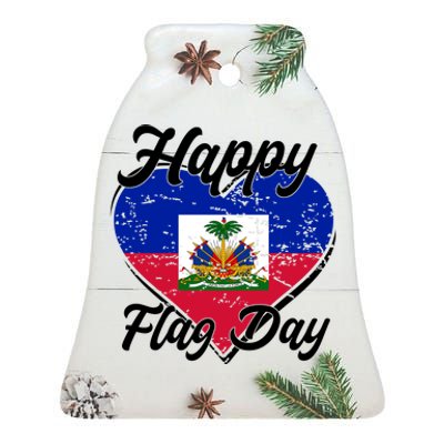 Happy Flag Day 1804 Haiti Haitian Independence Ceramic Bell Ornament