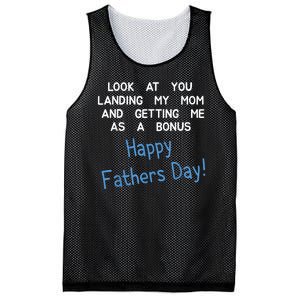 Happy Fathers Day Look At You Landing My Mom Funny Dad Mesh Reversible Basketball Jersey Tank