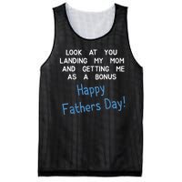 Happy Fathers Day Look At You Landing My Mom Funny Dad Mesh Reversible Basketball Jersey Tank