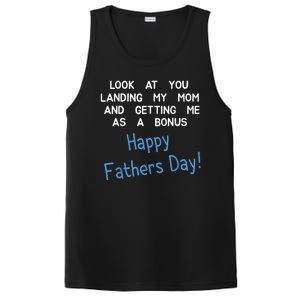 Happy Fathers Day Look At You Landing My Mom Funny Dad PosiCharge Competitor Tank