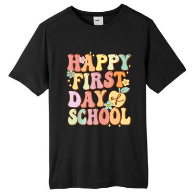 Happy First Day Of School Teachers Back To School Tall Fusion ChromaSoft Performance T-Shirt