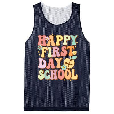 Happy First Day Of School Teachers Back To School Mesh Reversible Basketball Jersey Tank