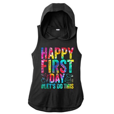 Happy First Day Lets Do This Welcome Back To School Ladies PosiCharge Tri-Blend Wicking Draft Hoodie Tank