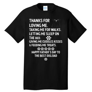 Happy Fathers Day Dog Dad From Daughter And Son For Dad Men Tall T-Shirt