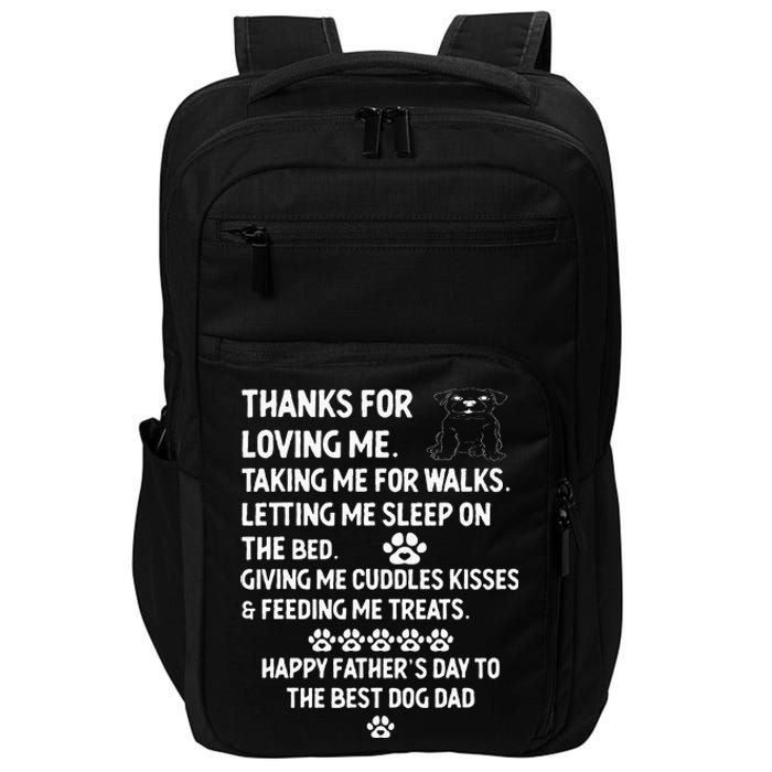 Happy Fathers Day Dog Dad From Daughter And Son For Dad Men Impact Tech Backpack