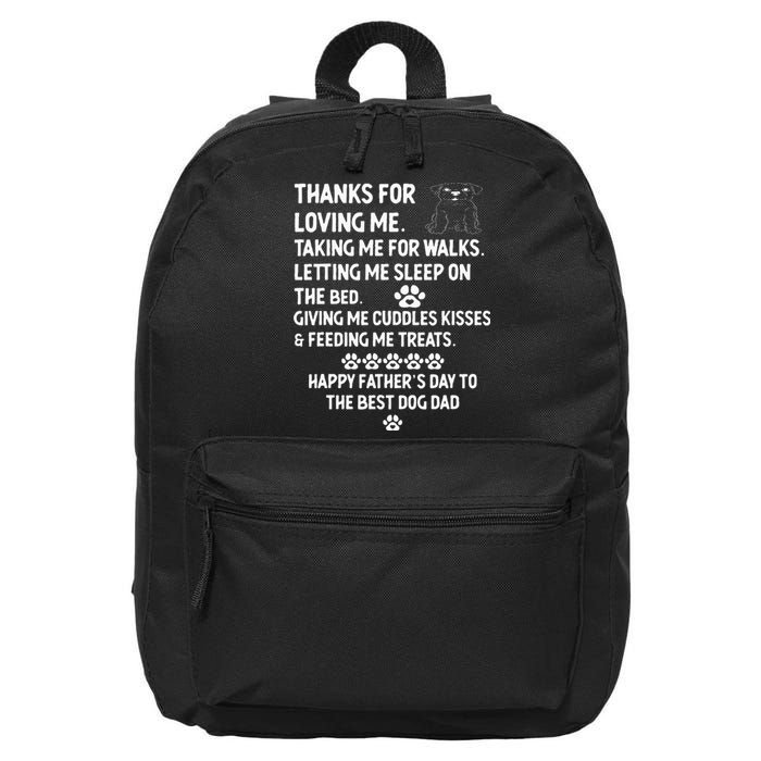 Happy Fathers Day Dog Dad From Daughter And Son For Dad Men 16 in Basic Backpack