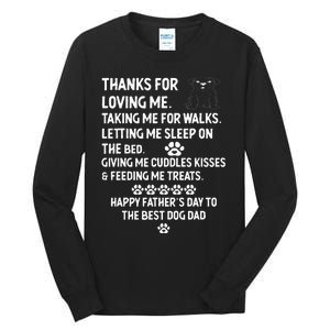 Happy Fathers Day Dog Dad From Daughter And Son For Dad Men Tall Long Sleeve T-Shirt