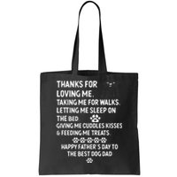 Happy Fathers Day Dog Dad From Daughter And Son For Dad Men Tote Bag