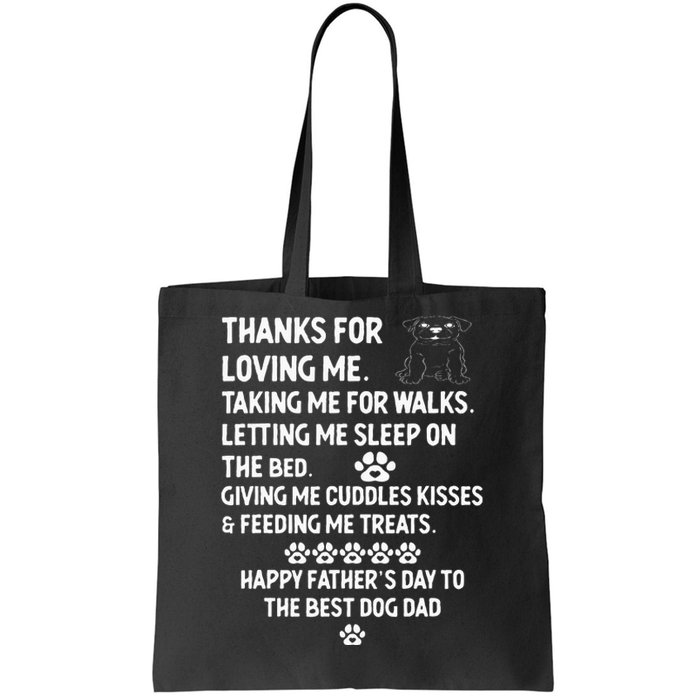 Happy Fathers Day Dog Dad From Daughter And Son For Dad Men Tote Bag