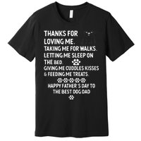 Happy Fathers Day Dog Dad From Daughter And Son For Dad Men Premium T-Shirt