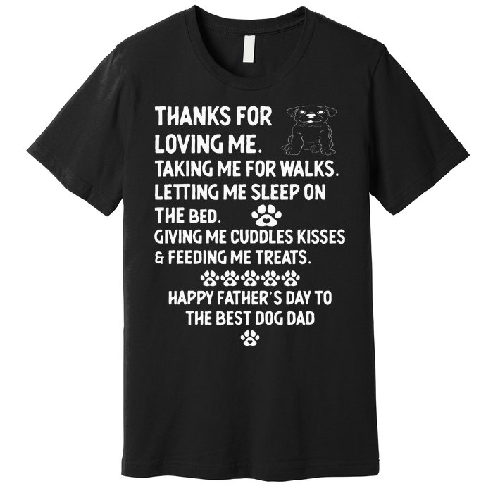 Happy Fathers Day Dog Dad From Daughter And Son For Dad Men Premium T-Shirt