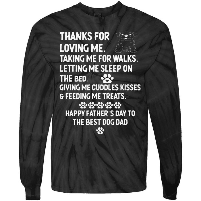 Happy Fathers Day Dog Dad From Daughter And Son For Dad Men Tie-Dye Long Sleeve Shirt