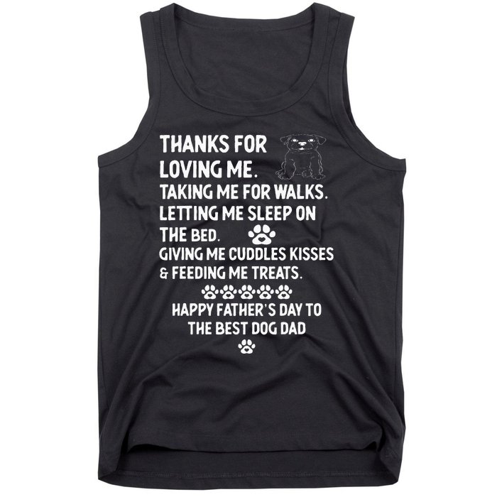 Happy Fathers Day Dog Dad From Daughter And Son For Dad Men Tank Top