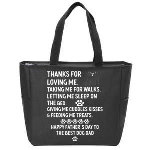 Happy Fathers Day Dog Dad From Daughter And Son For Dad Men Zip Tote Bag