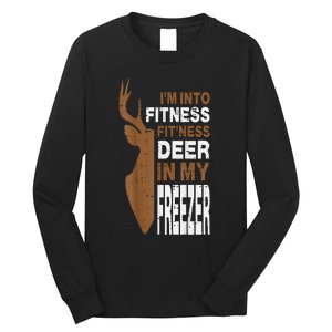 Hunting Fitness Deer In Freezer Funny Hunter Long Sleeve Shirt