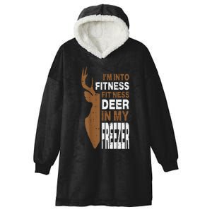 Hunting Fitness Deer In Freezer Funny Hunter Hooded Wearable Blanket