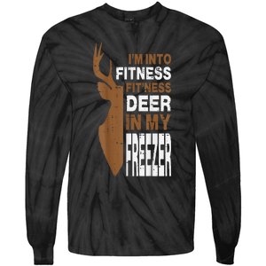 Hunting Fitness Deer In Freezer Funny Hunter Tie-Dye Long Sleeve Shirt