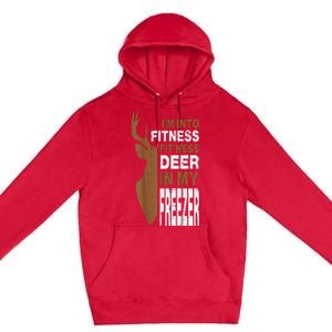 Hunting Fitness Deer In Freezer Funny Hunter Premium Pullover Hoodie