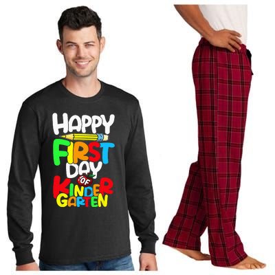 Happy First Day Of Kindergarten Teacher Back To School Long Sleeve Pajama Set