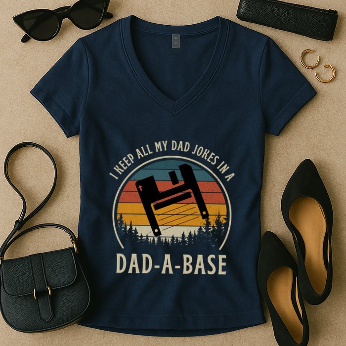 Happy Father's Day Matching Programmer Proud Dad Women's V-Neck T-Shirt