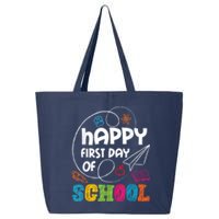 Happy First Day Of School Teacher Student Kindergarten 25L Jumbo Tote