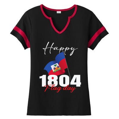 Haitian Flag Day Haiti 1804 For Proud Haitian Ladies Halftime Notch Neck Tee