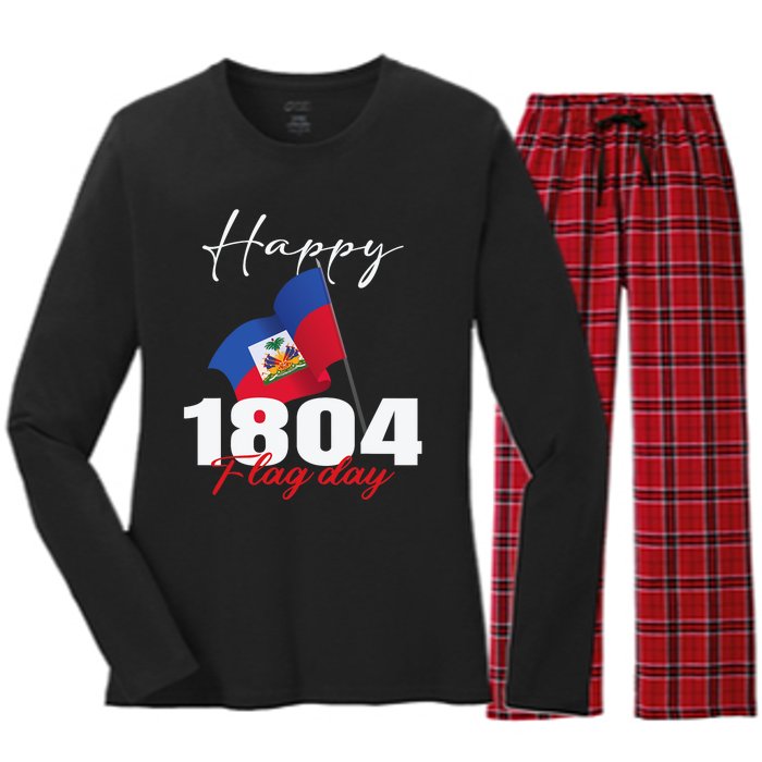 Haitian Flag Day Haiti 1804 For Proud Haitian Women's Long Sleeve Flannel Pajama Set 